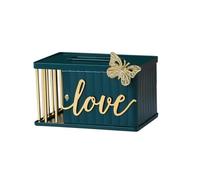 Caja de pañuelos Caja de pañuelos hierro forjado for decoración del hogar, sala estar, dormitorio, escritorio con tapa, soporte portátil Soporte para decoración de habitaciones(A)