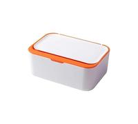 Caja de Pañuelos Caja de pañuelos portátil con Tapa a Prueba Polvo for dispensador toallitas húmedas, Caja Almacenamiento mascarillas for el hogar y la Oficina, Organizador Sellado(WhiteOrange)