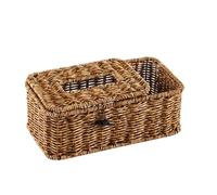 Caja de pañuelos Caja de pañuelos ratán, funda rectangular tejida Natural for servilletas faciales Soporte para decoración de habitaciones(A)