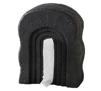 Caja de pañuelos Caja de pañuelos resina moderna con diseño piedra Servilletero elegante tipo mármol Soporte para decoración de habitaciones(Black)