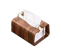 Caja de Pañuelos Caja de pañuelos Retro creativa, cubierta tela madera estilo exquisito con soporte dispensador hebilla fijación Metal Fundas para Porta Pañuelos(Square buckle 2)