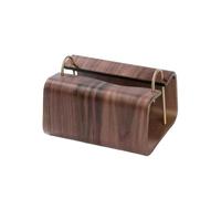 Caja de Pañuelos Caja de pañuelos Retro creativa, cubierta tela madera estilo exquisito con soporte dispensador hebilla fijación Metal Fundas para Porta Pañuelos(Square buckle 1)