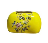 Caja de pañuelos cerámica amarilla for hotel, sala estar, escritorio, servilletero vintage Portapañuelos de papel