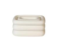 Caja de pañuelos cerámica creativa for el hogar, soporte multifuncional for Portapañuelos de papel(Blanco)