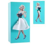 Caja de pañuelos con falda voladora, caja de pañuelos cosméticos retro para niñas, caja creativa de pañuelos, soporte decorativo para pañuelos, adecuado para salón, dormitorio, oficina (azul)