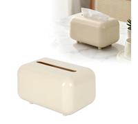 Caja de pañuelos con tapa para baño, diseño moderno, plástico, diseño escandinavo, 9,5 x 17 x 11,5 cm (beige)