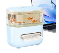 Caja de pañuelos | Contenedor de pescado antideslizante con tapa | Soporte para pañuelos decorativo pequeño acuario, para decoración del hogar, salón, dormitorio, baño, oficina, apartamento, hotel