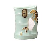 Caja de Pañuelos Cubierta de caja pañuelos, soporte estilo chino, mesa centro, dispensador Facial cerámica escritorio Fundas para Porta Pañuelos(Blue)