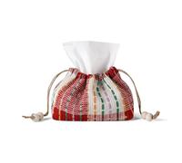 Caja de Pañuelos Cubierta de caja pañuelos tela multifuncional con diseño dibujo cuerda cáñamo bolsa almacenamiento multiusos Fundas para Porta Pañuelos(Red)