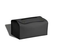 Caja de pañuelos cuero, decoración escritorio for comedor, sala estar y cocina, caja for guardar Portapañuelos de papel(Negro)