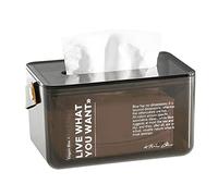 Caja De Pañuelos De Acrílico, Diseño De Manija De Caja De Pañuelos De 1 Pieza Fondo Plano Textura Transparente PET PU Práctico Dispensador De Pañuelos Faciales Para El H(grey)