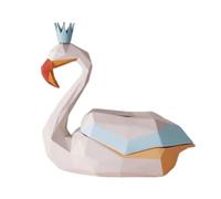 Caja de pañuelos de flamenco creativa, cubierta de resina for caja de pañuelos de flamenco, lindo servilletero de flamenco, soporte único de pañuelos de animales, for cocina, baño(White)