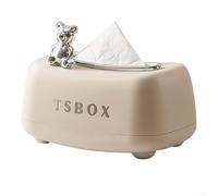 Caja de pañuelos de lujo ligera de gama alta para el hogar, soporte decorativo para pañuelos de escritorio, caja de almacenamiento de polipropileno, 20 x 12,5 x 11 cm, beige, para vivir (estilo siete)