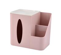 Caja de pañuelos de papel， Bonita funda de plástico for pañuelos y organizador for mesita de noche(Pink)