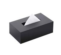 Caja de pañuelos de papel， Caja de pañuelos de acrílico for sala de conferencias y servilletero de plástico moderno(Black,L)