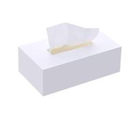 Caja de pañuelos de papel， Caja de pañuelos de acrílico for sala de conferencias y servilletero de plástico moderno(White,L)