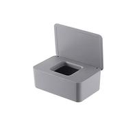 Caja de pañuelos de papel， Dispensador de pañuelos faciales de plástico con soporte y funda decorativa(Grey,A)