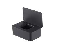 Caja de pañuelos de papel， Dispensador de pañuelos faciales de plástico con soporte y funda decorativa(Black,B)