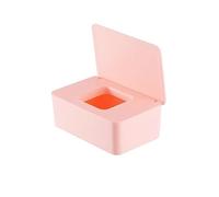 Caja de pañuelos de papel， Dispensador de pañuelos faciales de plástico con soporte y funda decorativa(Pink,A)