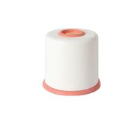 Caja de pañuelos de papel， Dispensador de servilletas portátil y duradero con estante for rollos de papel redondo(Pink)