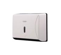 Caja de pañuelos de papel， Estuche for rollo de toallas de papel de plástico for el hogar y caja for rollos de montaje en pared(White,A)