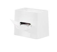 Caja de pañuelos de papel， Exquisito y moderno porta rollos de papel higiénico, caja de pañuelos de plástico y servilletero sencillo.(White)