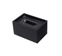 Caja de pañuelos de papel， Funda moderna for pañuelos faciales y porta pañuelos faciales rectangular(Black,S)