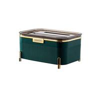 Caja de pañuelos de papel， Organizador de pañuelos multifunción, soporte decorativo for pañuelos, caja de pañuelos con forma de cubo.(Dark Green)