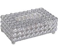 caja de pañuelos de papel para el hogar, Caja rectangular de cristal for pañuelos papel, elegante servilletero, dispensador for decoración del hogar y la oficina(Silber)