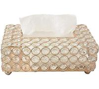 caja de pañuelos de papel para el hogar, Caja rectangular de cristal for pañuelos papel, elegante servilletero, dispensador for decoración del hogar y la oficina(Gold)
