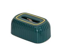 Caja de pañuelos de papel， Porta pañuelos rectangular de plástico y caja de pañuelos moderna y sencilla(Green)