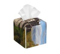 Caja de pañuelos de piel sintética, moderna, impermeable, cuadrada, cubierta de caja de pañuelos, monumentos históricos de Armenia, soporte de papel facial para baño, cocina, mesita de noche, oficina