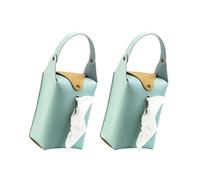 Caja de Pañuelos Dispensador colorido de la toalla papel ejecución caja del tenedor tejido PU Fundas para Porta Pañuelos(Light Blue)