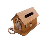 Caja de Pañuelos Dispensador de cubierta caja pañuelos, organizador papel facial antideslizante Fundas para Porta Pañuelos(Light Brown)