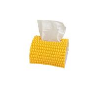 Caja de Pañuelos Dispensador de pañuelos decorativos, caja en forma maíz, bonito estuche almacenamiento con temática amarillo Fundas para Porta Pañuelos