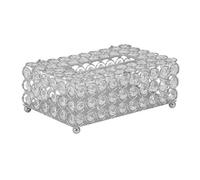 Caja de pañuelos Elegante soporte for pañuelos de cristal, elegante servilletero, caja decorativa, organizador plateado Soporte para decoración de habitaciones