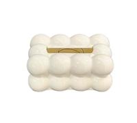 Caja de pañuelos estilo crema de burbujas de nube, caja de almacenamiento decorativa ligera de lujo for entrada de sala de estar y coche, exquisita y práctica(White)