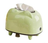 Caja de pañuelos faciales con resorte para sala de estar, dormitorio y cocina, material ABS/PP, 15 x 13,5 x 20 cm, dispensación suave y tapa a presión segura, moderna (verde)