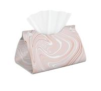 Caja de pañuelos faciales de PVC con Delicado mármol Rosa y imitación de Oro Rosa, con Funda para pañuelos.