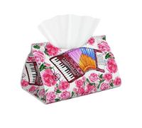 Caja de pañuelos faciales de PVC con diseño de Rosa y Flor de acordeón de Acuarela, Soporte para Funda de Caja de pañuelos