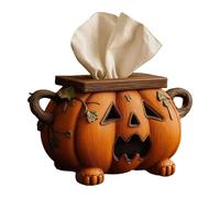 Caja de pañuelos festiva de calabaza para Halloween, dispensador de encimera de cocina, fácil de limpiar, decoración de vacaciones, soporte de caja de pañuelos de Halloween