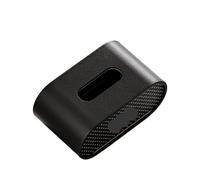 Caja de Pañuelos Funda for caja de pañuelos cuero primera calidad, soporte ovalado con letras doradas y diamantes a cuadros Fundas para Porta Pañuelos(Black)