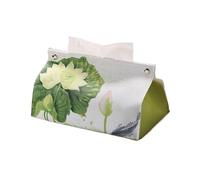 Caja de Pañuelos Funda for caja de pañuelos, soporte Retro chino for el hogar, organizador cuero Artificial Fundas para Porta Pañuelos(Beige)