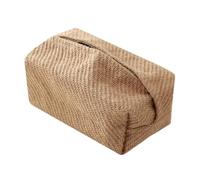 Caja de Pañuelos Funda for caja de pañuelos, soporte tela lino y algodón, estuche Facial tejido a mano Rectangular, organizador decorativo Fundas para Porta Pañuelos(C)