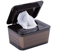 Caja de pañuelos JINGYAN Wet Wipes Dispenser Holder With Lid Dustproof Tissue Storage Box For Home Office Multifunctional Dry Paper Case(Bruin)