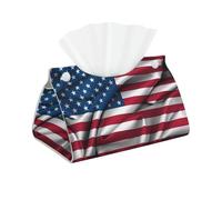 Caja de pañuelos larga con impresión de bandera americana, caja de pañuelos de piel, servilleta rectangular, almacenamiento de pañuelos faciales, hogar, oficina, coche, caja de pañuelos decorativa
