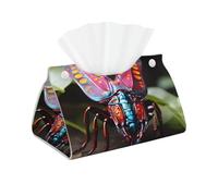 Caja de pañuelos larga con impresión de insectos extraños, caja de pañuelos de piel, servilleta rectangular, almacenamiento de pañuelos faciales, hogar, oficina, coche, caja de pañuelos decorativa