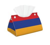 Caja de pañuelos larga con impresión de la bandera de Armenia, caja de pañuelos de piel, servilleta rectangular, almacenamiento de pañuelos faciales, oficina en casa, coche, caja de pañuelos