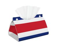 Caja de pañuelos larga con impresión de la bandera de Costa Rica, caja de pañuelos de piel, servilleta rectangular, almacenamiento de pañuelos faciales, oficina en casa, coche, caja de pañuelos