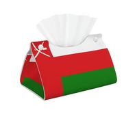 Caja de pañuelos larga con impresión de la bandera de Omán, caja de pañuelos de piel, servilleta rectangular, almacenamiento de pañuelos faciales, oficina en casa, coche, caja de pañuelos decorativa